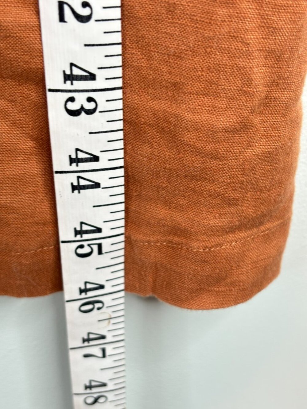 Quince 100% European Linen Button Front Midi Dress L Terracotta Pockets Belt - Picture 8 of 10